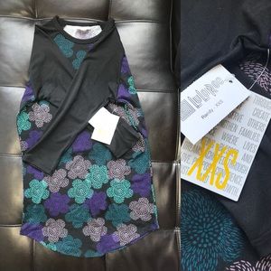 LulaRoe Randy XXS Gray, Purple, Teal floral